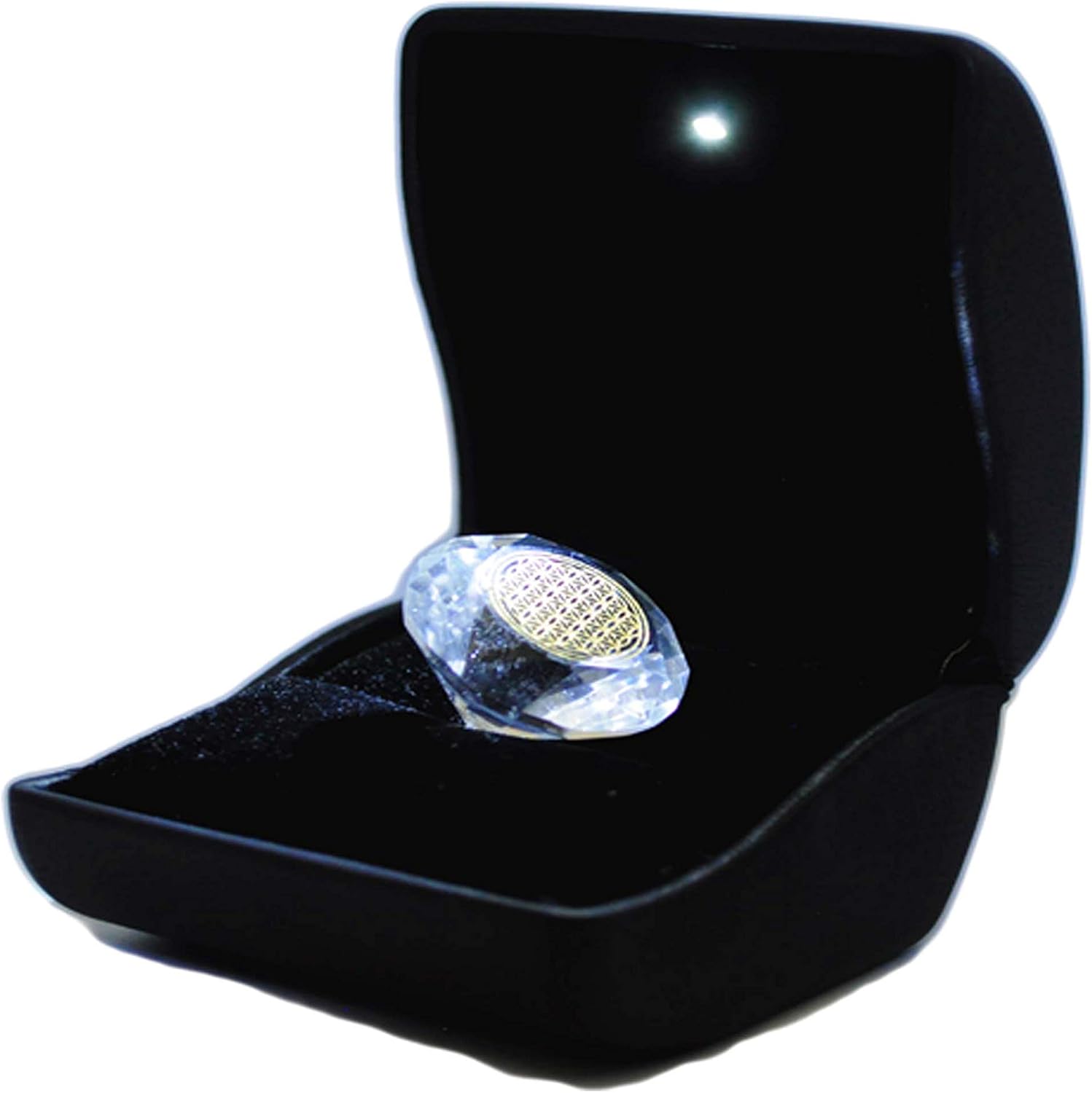 Crystal Quartz High Frequency Charged & Enhanced with Biophotons Meditation 18K Gold Flower of Life