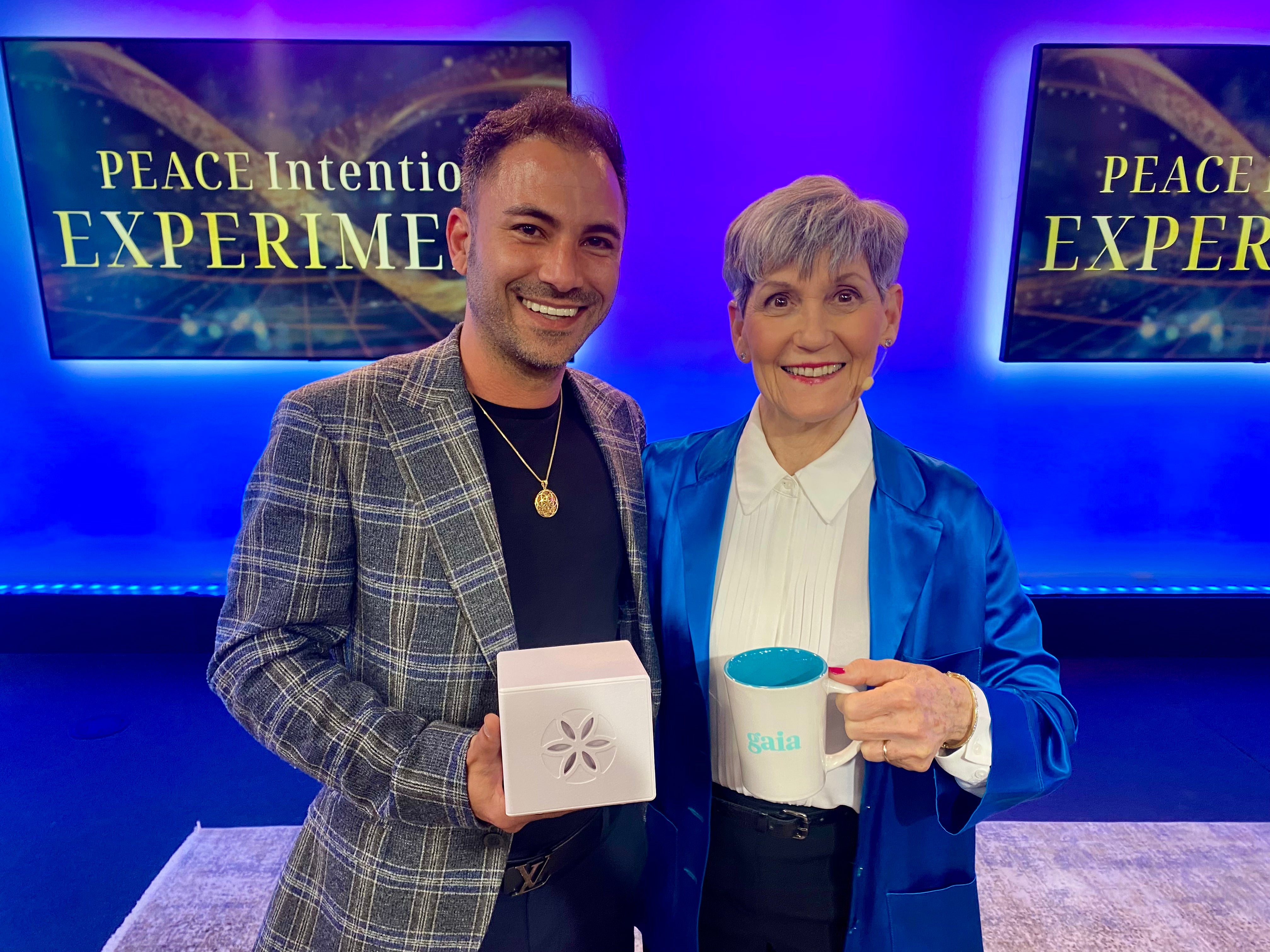 Nima Farshid, a certified Bio-Well practitioner at the Peace Intention Experiment event with Lynne McTaggart