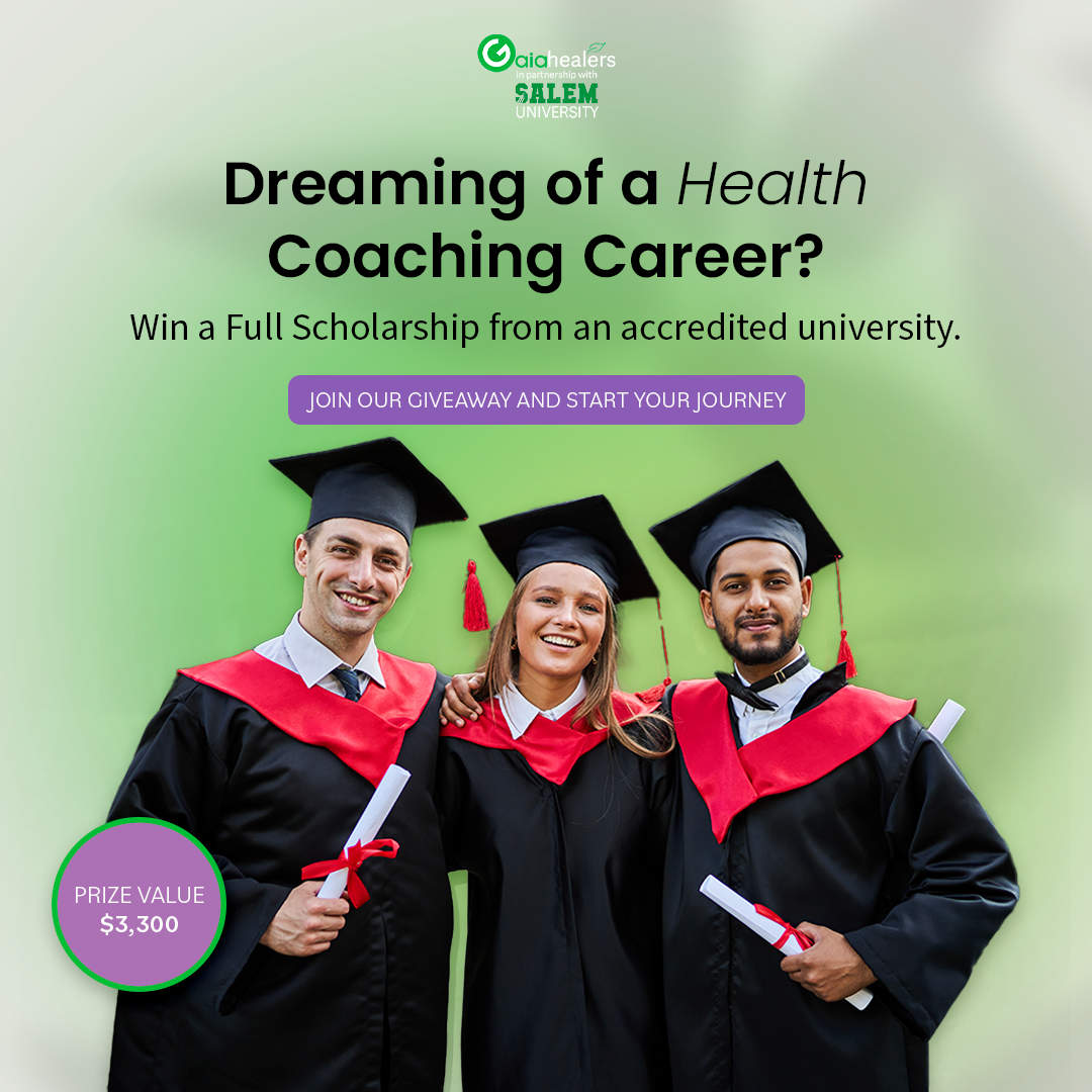 Pamphlet about a full scholarship for a health coaching career.
