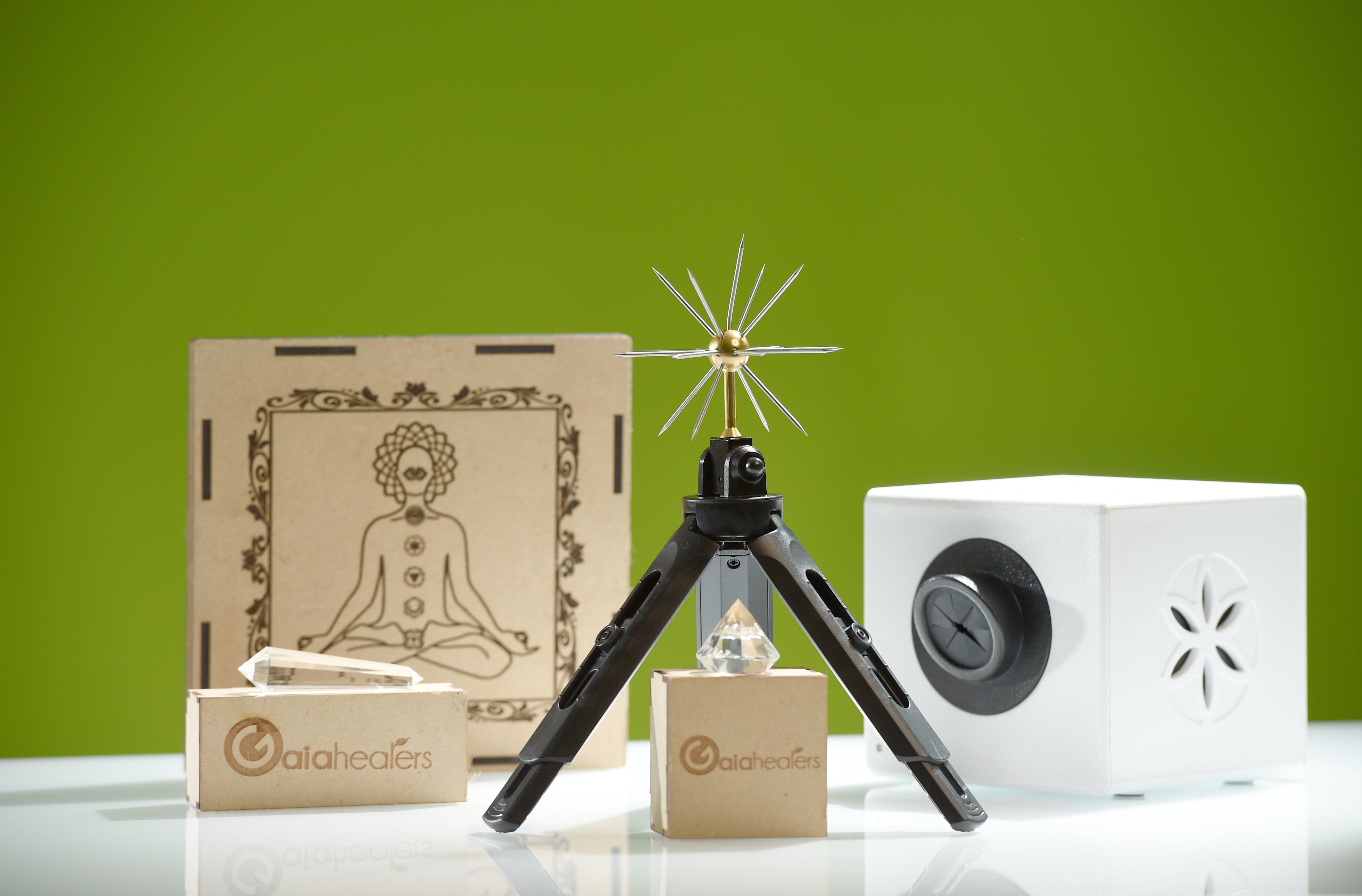 Paquete Bio-Well con kit de equilibrio de chakras y acupuntura de cristal cargada de taquiones